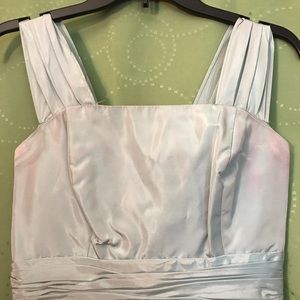 Aqua iridescent satin formal